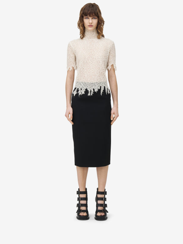 ALEXANDER MCQUEEN - Buttoned Pencil Skirt - Item 831528QJADK1000
